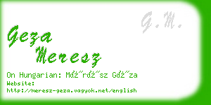 geza meresz business card